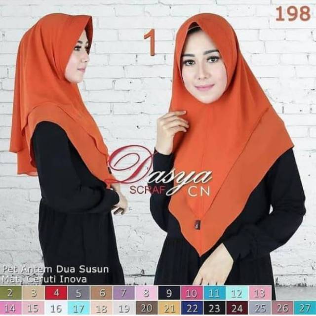 Hijab instan dasya dua susun murah meriah