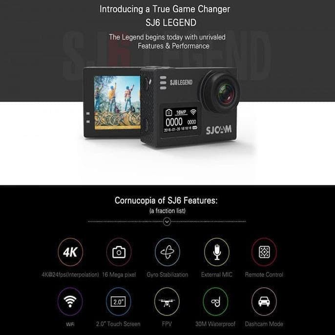 SJCAM SJ6 Legend 4K 16MP Action Kamera Basic 32GB