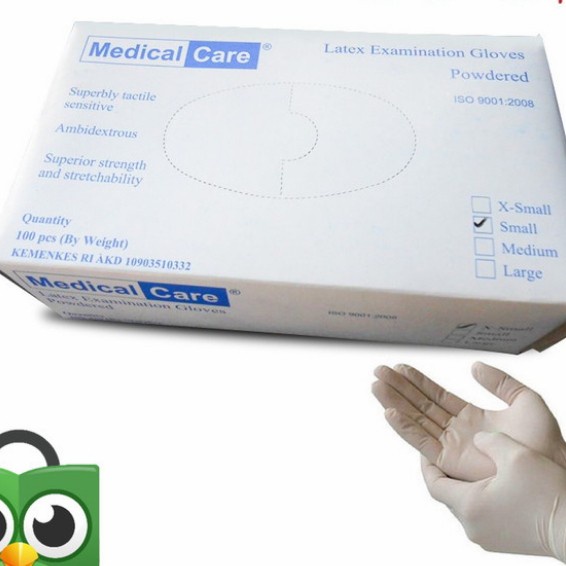 Stok Terakhir sarung tangan latex aximed 100 pcs - MedicalCare S Murah