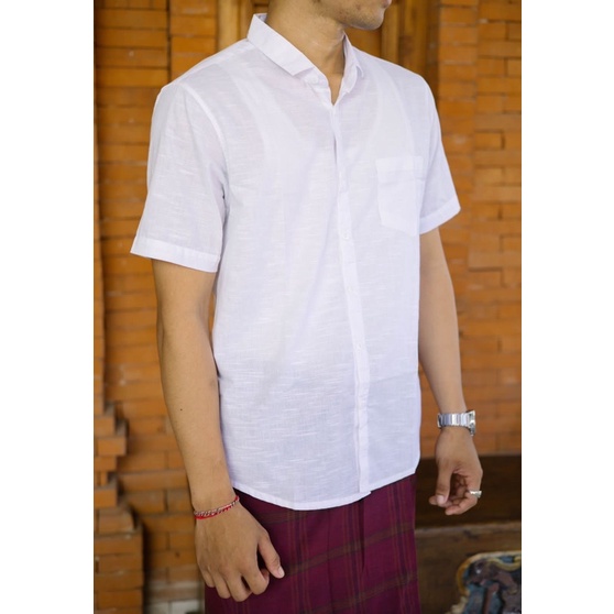 Kemeja Katun Serat Bambu Pendek