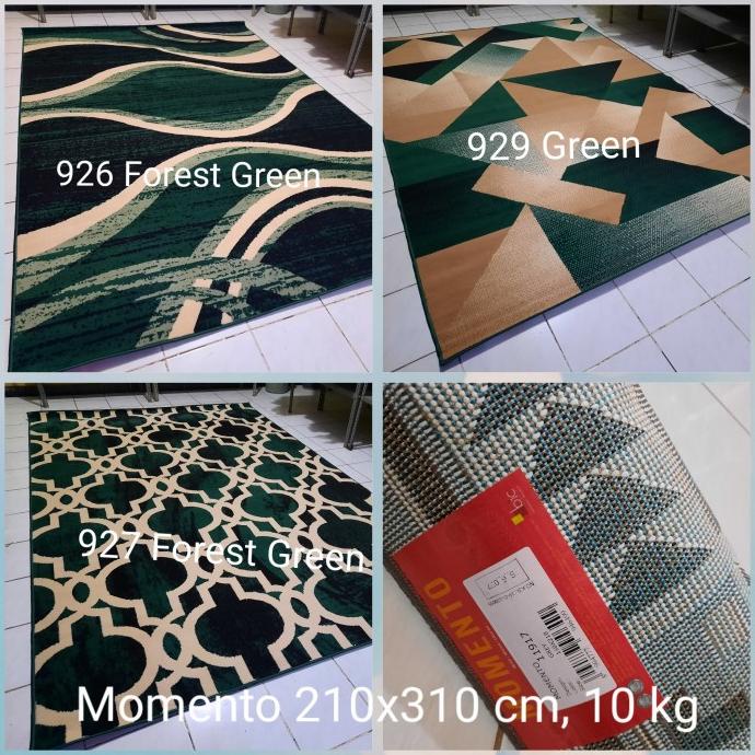Karpet Permadani Moderno Momento Besar Jumbo 210x310 cm Hijau Green