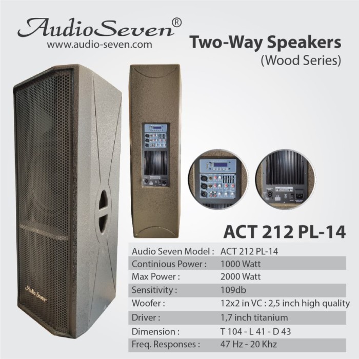 Speaker Aktif 12 Inch Double Doble Audio Seven 212 PL-14 Original