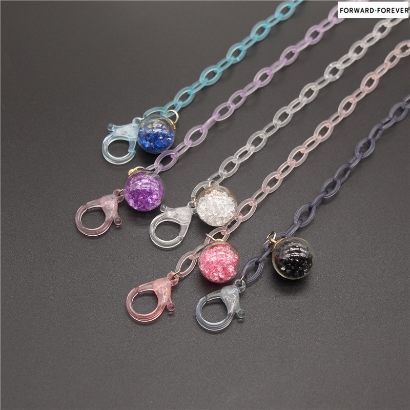 New transparent mask chain ball pendant mask anti-lost lanyard M60065