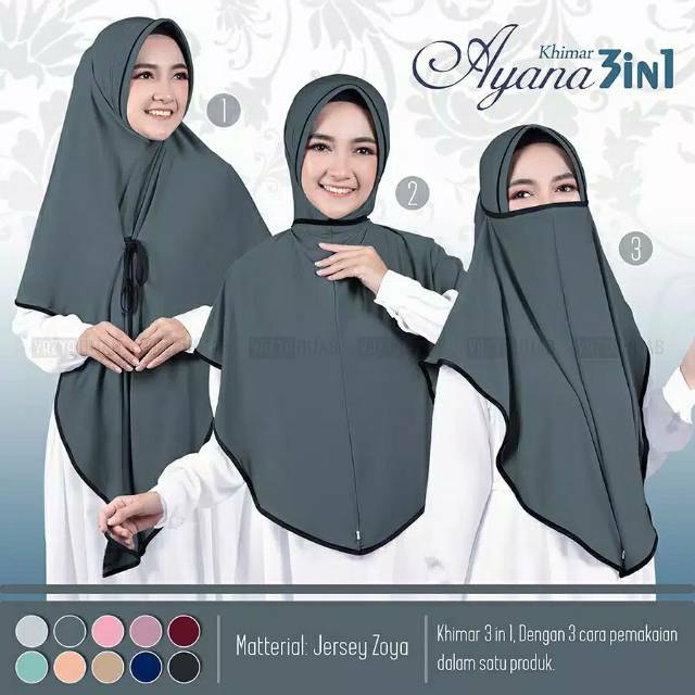 Hijab Dewasa || Bergo 3in1 Ayana || Bergo semi Jumbo || SHARMILLA KHIMAR