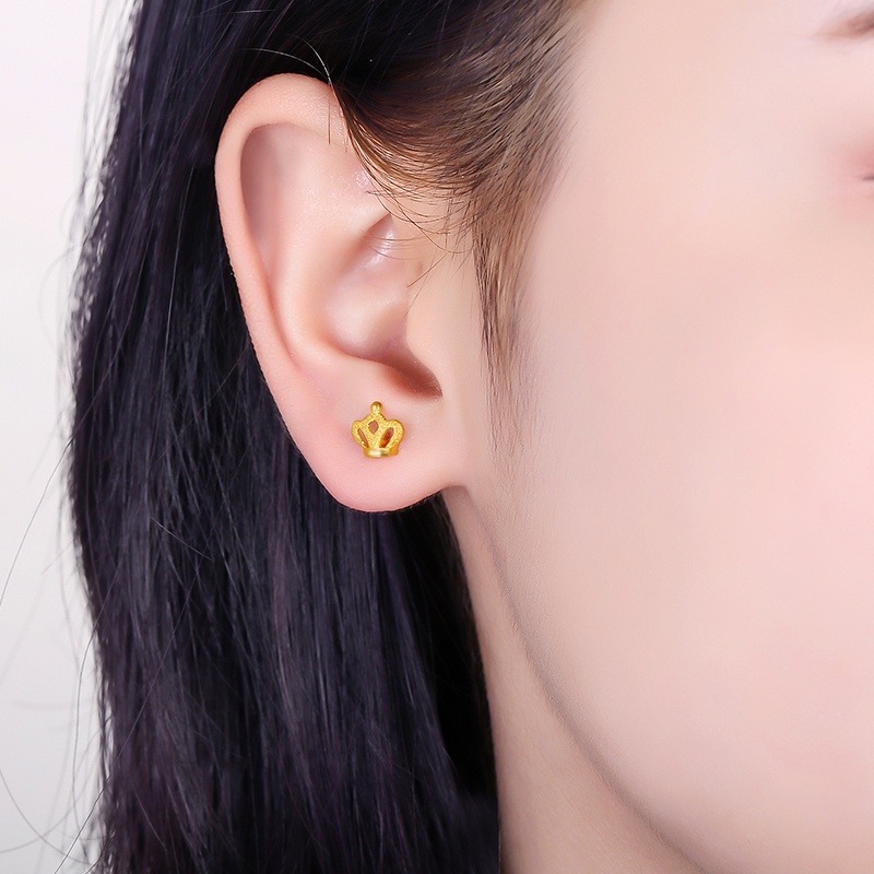 Anting Lapis Emas Asli Kadar 375 50 Desain Saudi Gaya Korea Untuk Wanita