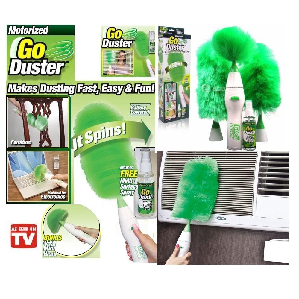 BARU GO DUSTER - KEMOCENG PUTAR ELEKTRIK PEMBERSIH DEBU WN