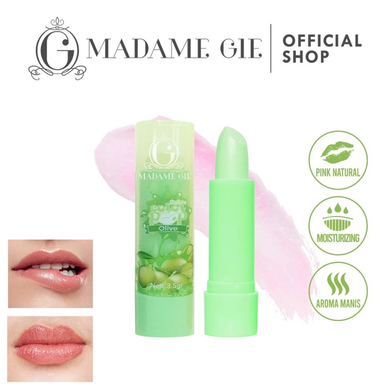 MADAME GIE Color Pop Lip Balm Fruity Series Indonesia / Pelembab Bibir 3.5g / Coconut Oil Beeswax Vitamin E / Aroma Manis Moisturise Ringan Melembabkan Pink Natural / Lipstick Lips Makeup Make Up Gincu / Skincare Face Treatment Perawatan Kulit Treat Ur