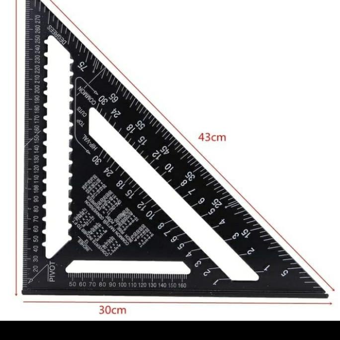 

[COD] speed square 12 inch black /pengaris siku tukang kayu TERJAMIN Kode 166