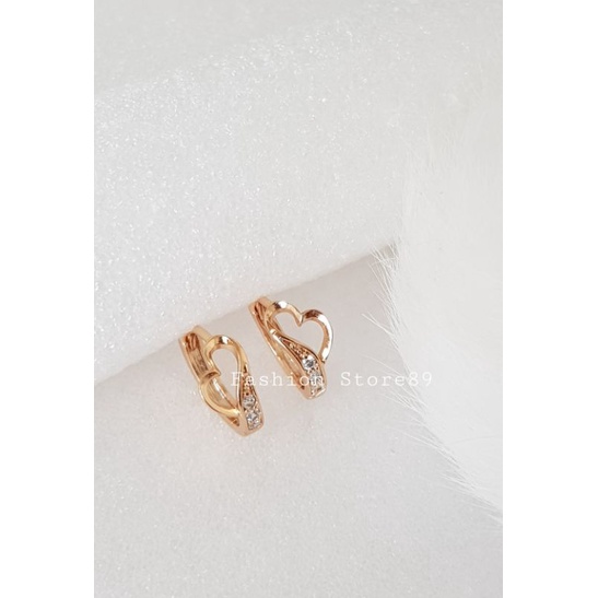 Ready Anting Simple Love silver Rosegold Xuping Bestquality import lapis emas 18k