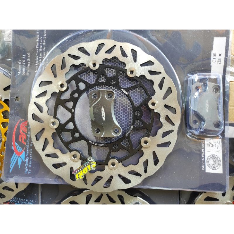 Disc Brake Cakram Piringan PSM Titanium Kembang 300 mm Floating Jupiter Fizr F1zr Rxking Mxking not Moto1 TDR-Mxking black 300mm
