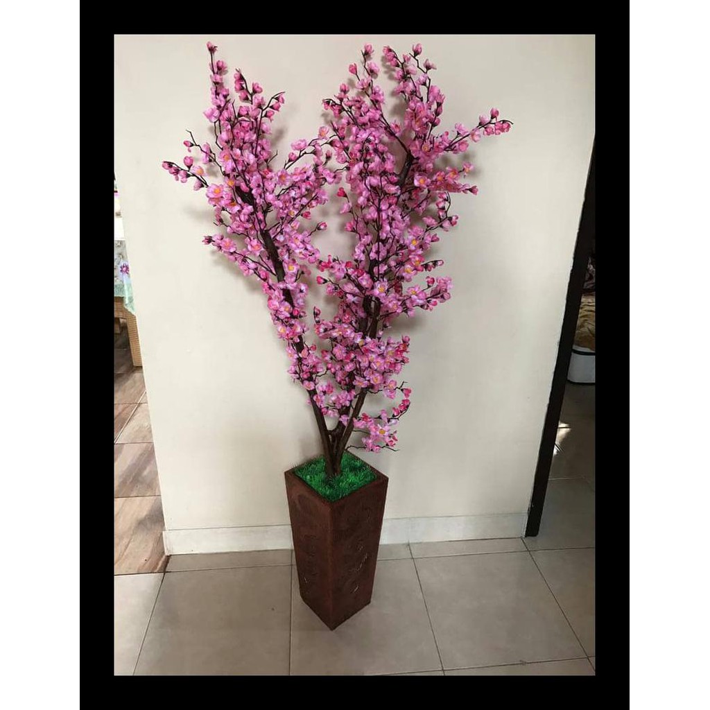UPDATE POHON HIAS BUNGA SAKURA/BUNGA SAKURA/BUNGA HIAS PLASTIK - MERAH MUDA DEKORASI MURAH