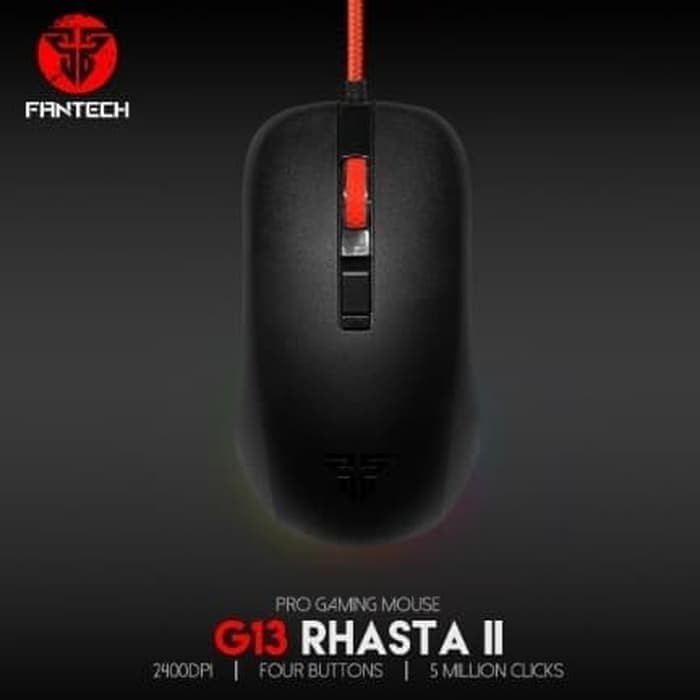 pro Fantech II 2 G13 2400dpi Mouse Gaming g 13 Optical Game Sensor Macro RGB Gaming dpi wire wired k