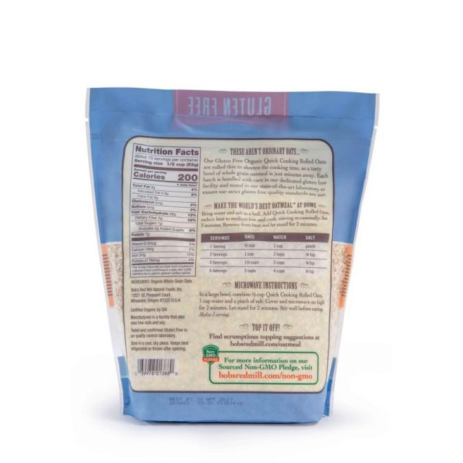 

Sale Bob's Red Mill Gluten Free Organic QUICK Rolled Oats 794 gr - BPOM