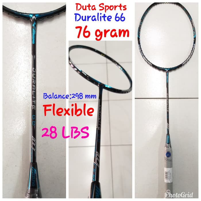 Raket Badminton MIZUNO DURALITE 66 BLACK GLITER BLUE RKT254