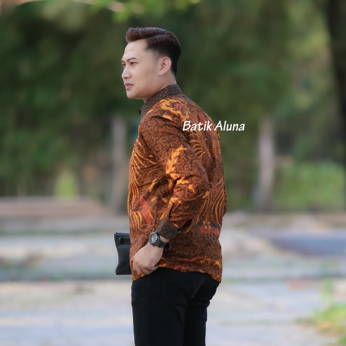 Atasan Batik Pria Lengan Panjang Baju Kemeja Batik Pria Lengan Panjang Premium Jumbo Regule ASD 094