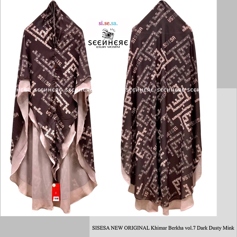 SISESA NEW ORIGINAL GUARANTEED - Khimar Berkha Vol.7 Dusty Mink - DEFECT cek postingan