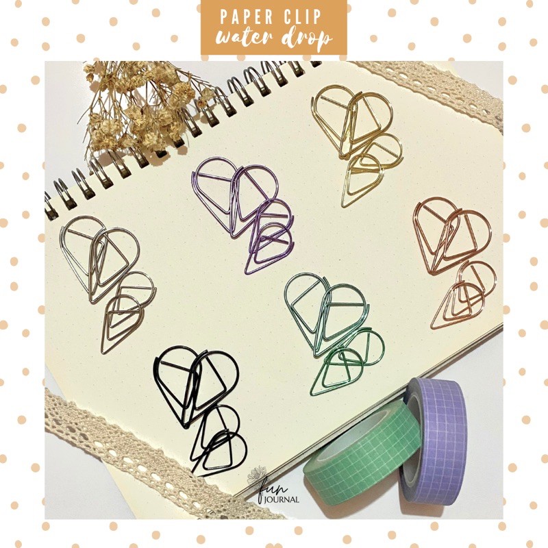 

PAPER CLIP KLIP KERTAS WATERDROP UNTUK JOURNAL JURNAL UNDANGAN PLANNING PLANNER SCRAPBOOK DIY BUJO