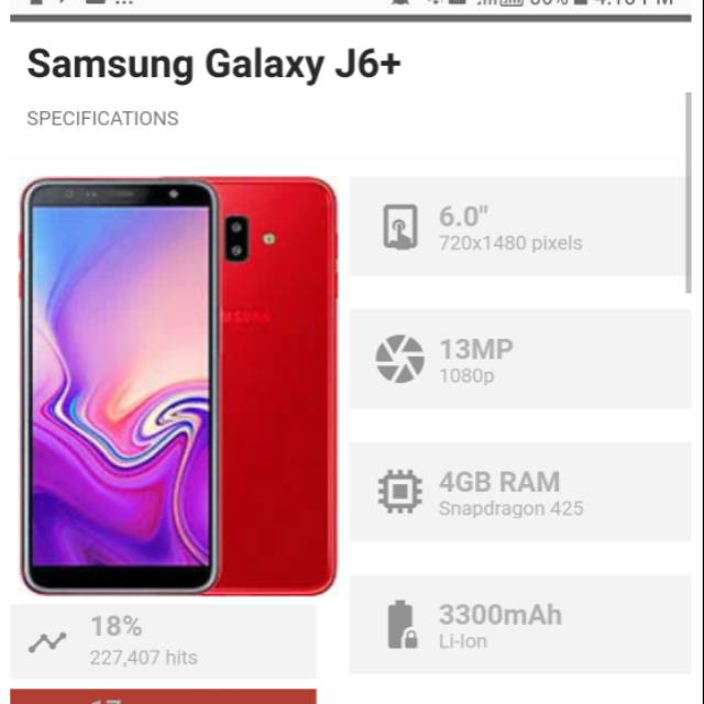 Hp Samsung J6 plus / J6+ Ram 4/64 Resmi