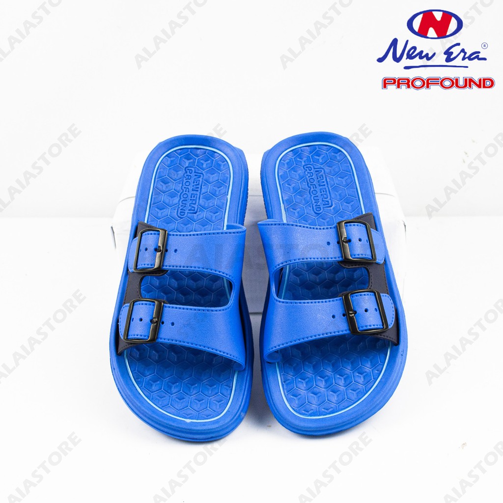 Sandal slop pria new era / sandal slop karet ban 2 - New Era MB E5018 (39-43) / sandal slop cowok-Biru Muda