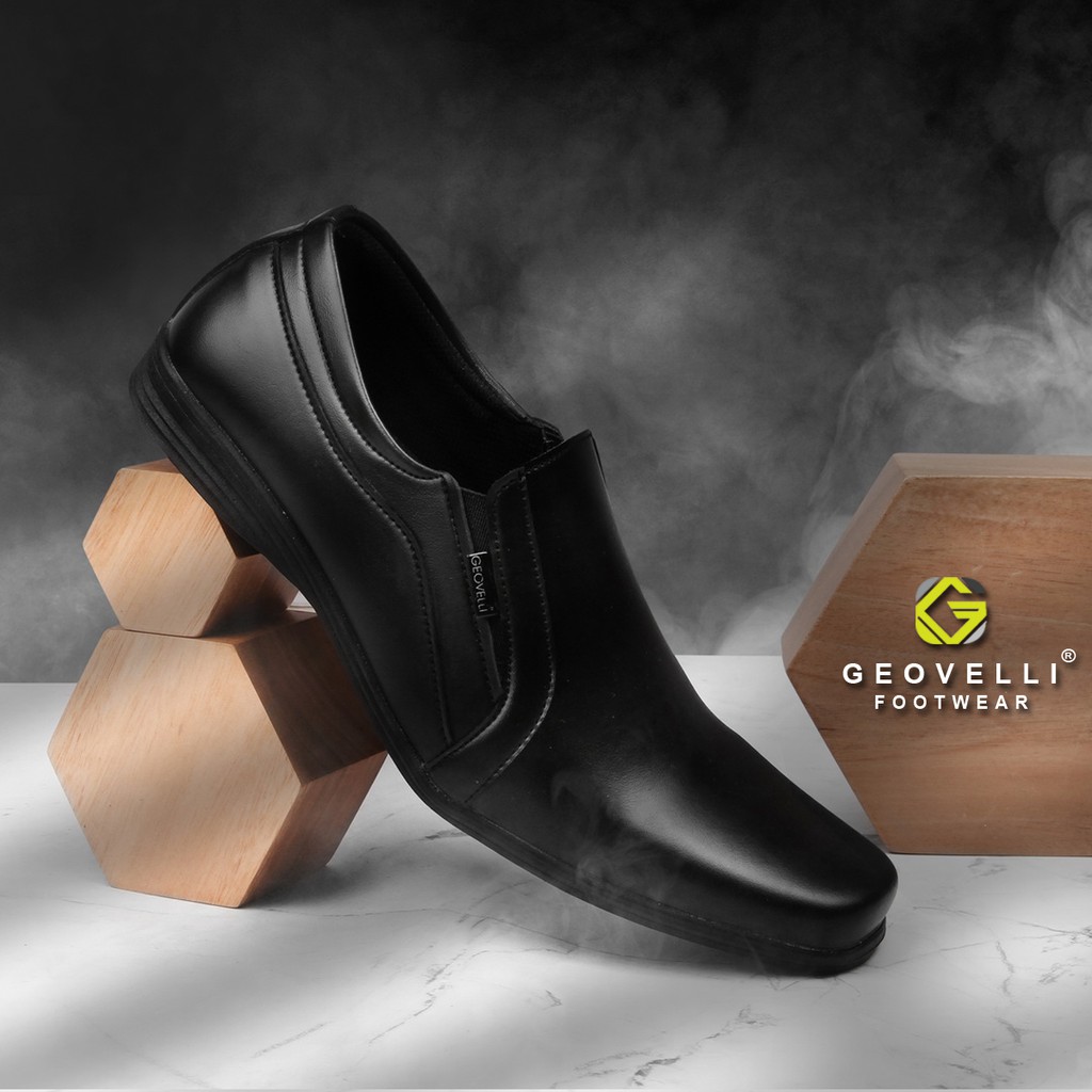 Sepatu Pantofel Kulit Sapi Asli Formal Pria Kerja Santai Nongkrong Gaya Baraya Original Geovelli