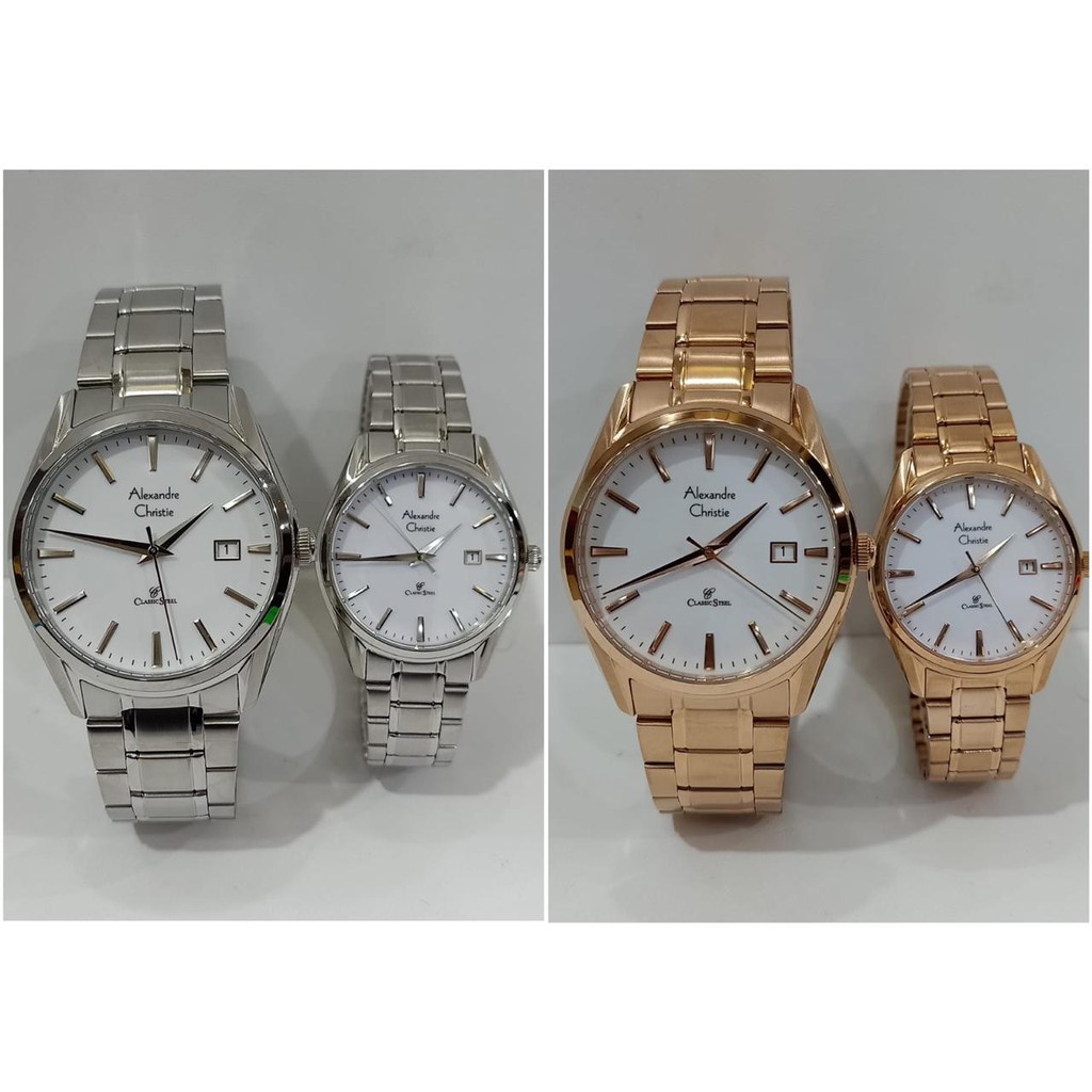 Jam Couple Alexandre Christie AC8554 AC 8554 Original Garansi Resmi Alexander Christie Free Baterai