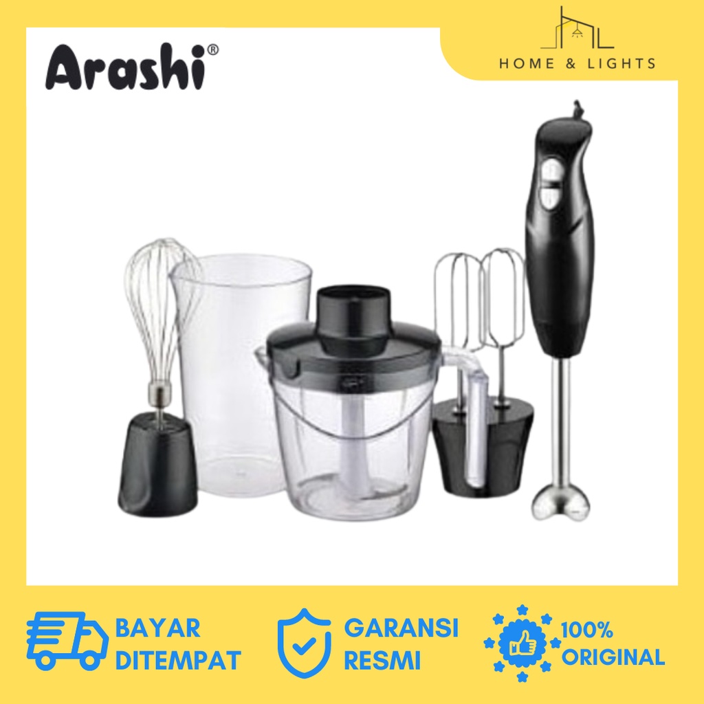 Hand Blender Arashi 5 in 1 AHB01 Food Processer Blender Tangan Hand Mixer Chopper Arashi