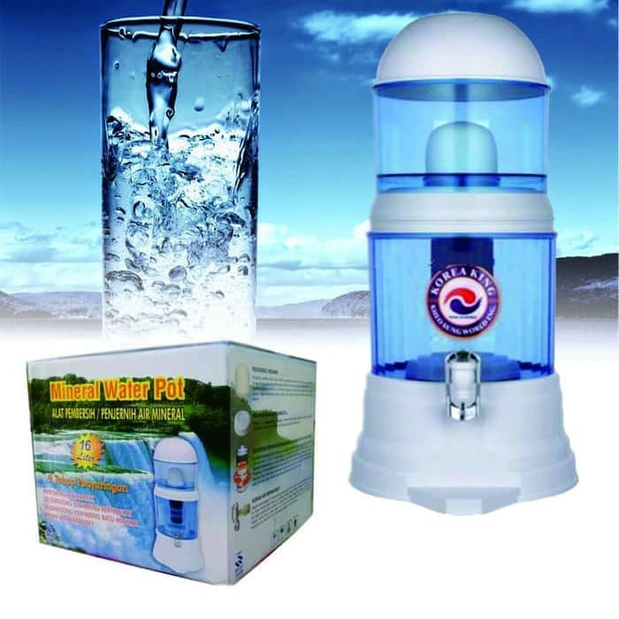 Mineral Water Pot Bio Energy 16 L Liter Purifier Filter Alat Penyaring Saringan Air 16L Dispenser