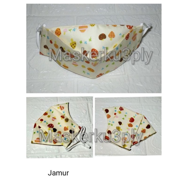 MASKER 3D 3PLY KAIN KATUN KUALITAS PREMIUM + STOPPER