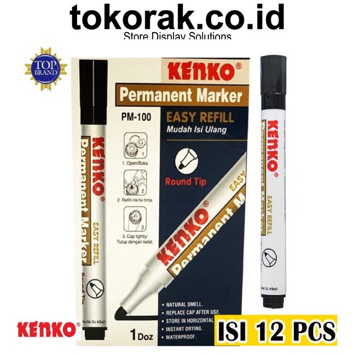 

Produk Unggulan Spidol Permanent Kenko Pm100 Isi 12Pcs - Permanent Marker - Whiteboard Murah