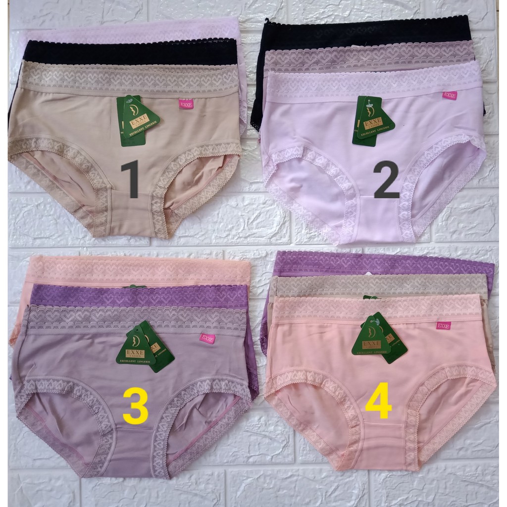 CD / Celana Dalam Exxe Ladies Renda Love 3 pcs