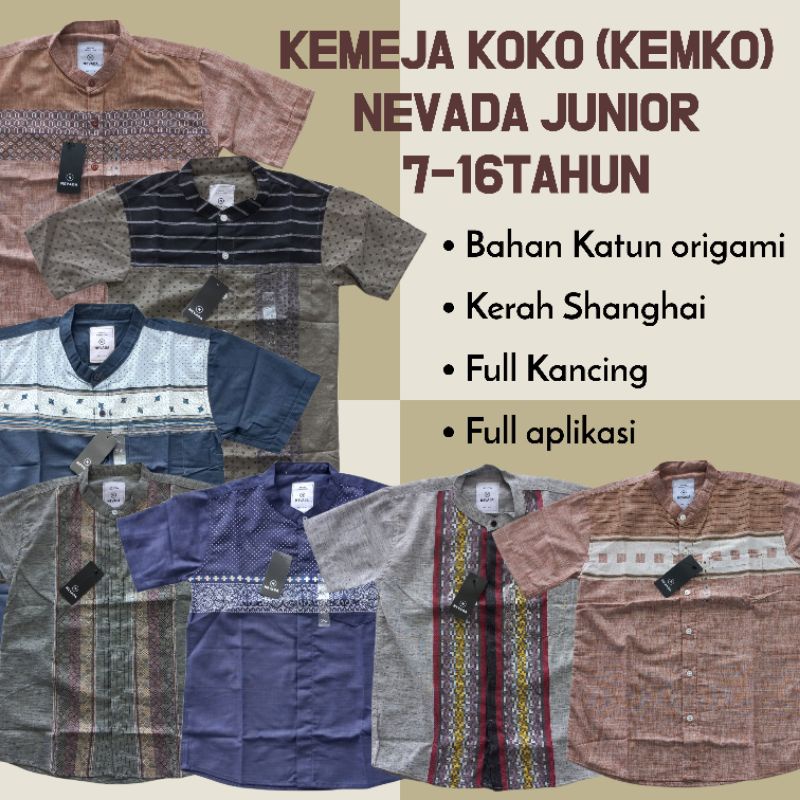 Kemeja Koko Nevada Junior Kemeja Koko Anak Atasan Koko Nevada Anak Kemeja Koko Remaja