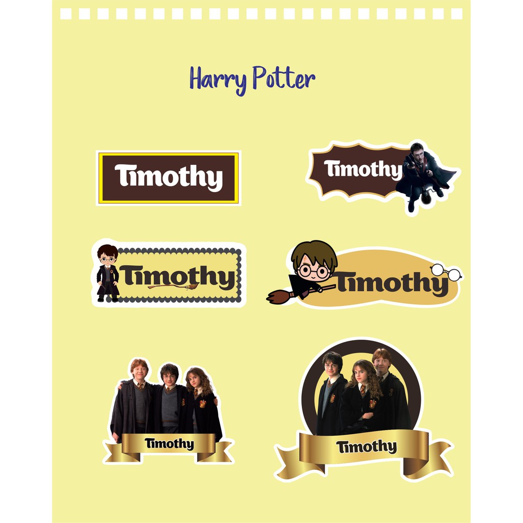 

192pcs Stiker Label Nama Kekinian Tahan Air & Anti Luntur untuk Umum Tema Harry Potter