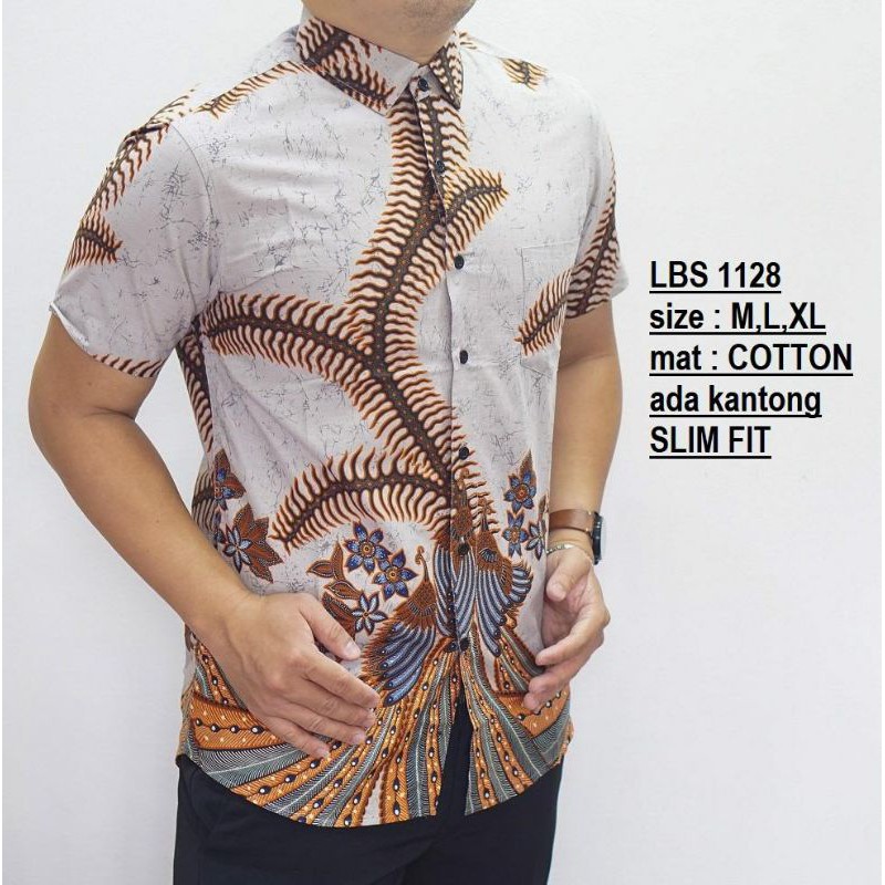 SERAGAM BATIK LENGAN PENDEK MODEL SLIMFIT ASLI