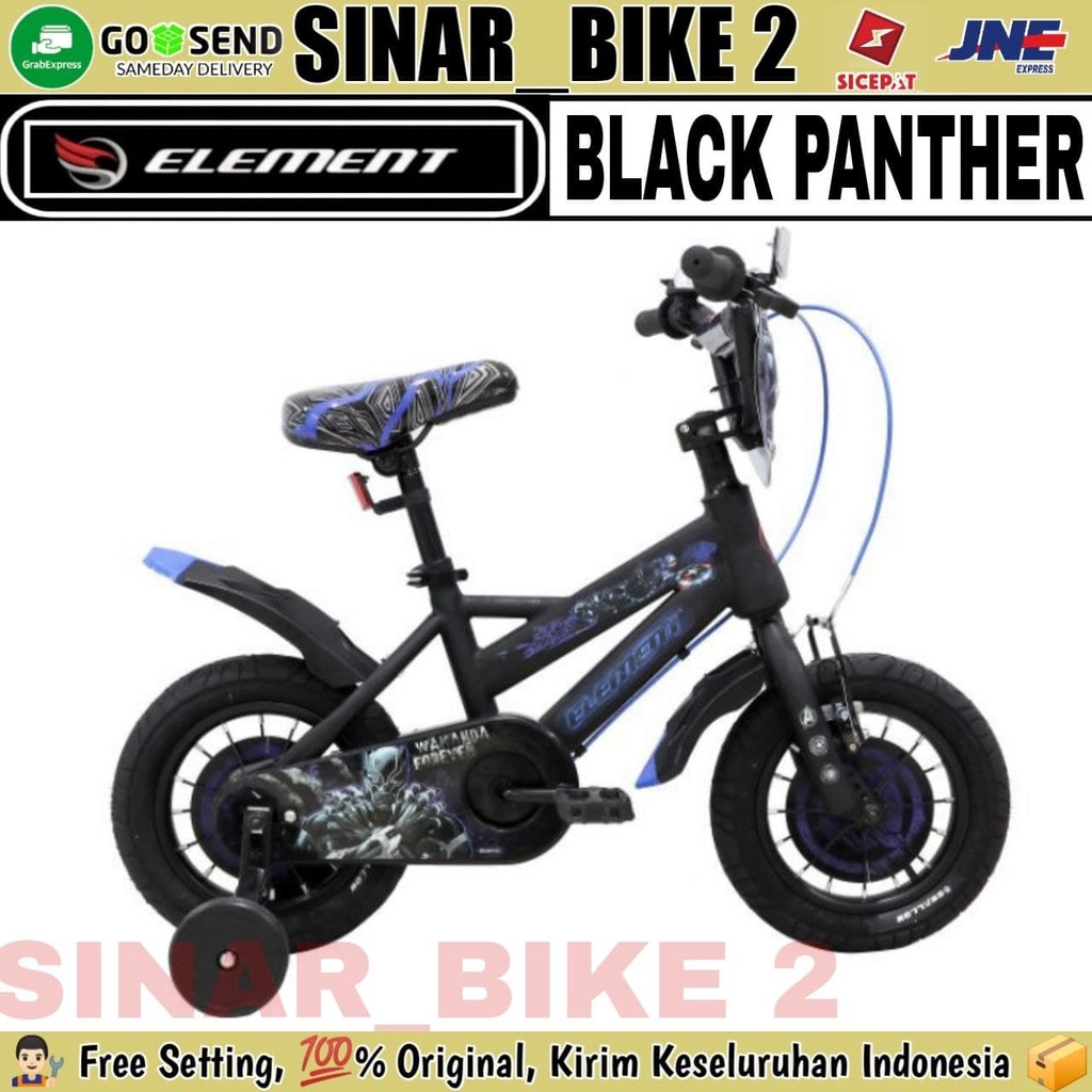 Sepeda BMX Anak 12 &amp; 16 Inch ELEMENT Black Panther