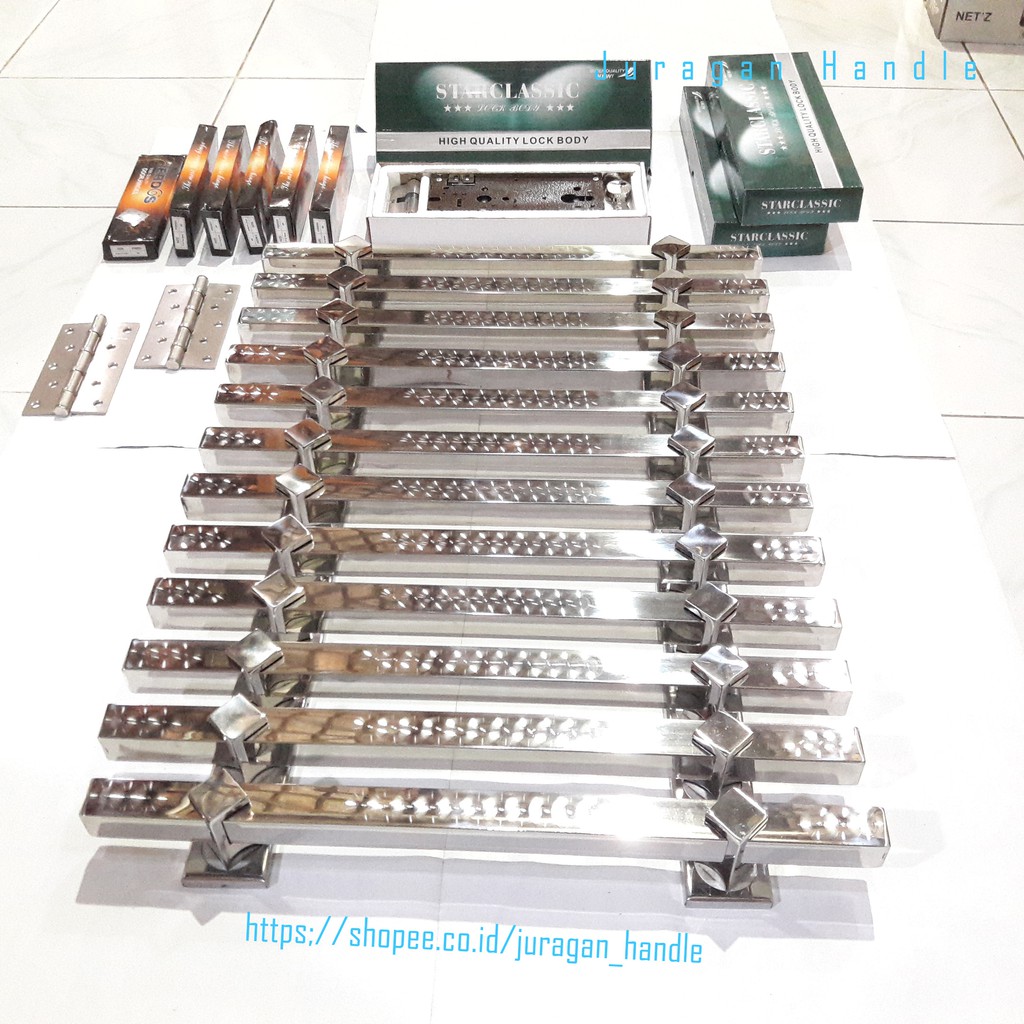 paket jumbo handle pintu rumah 45 cm / body pelor / engsel pintu 5 inch gagang pintu tarikan pintu