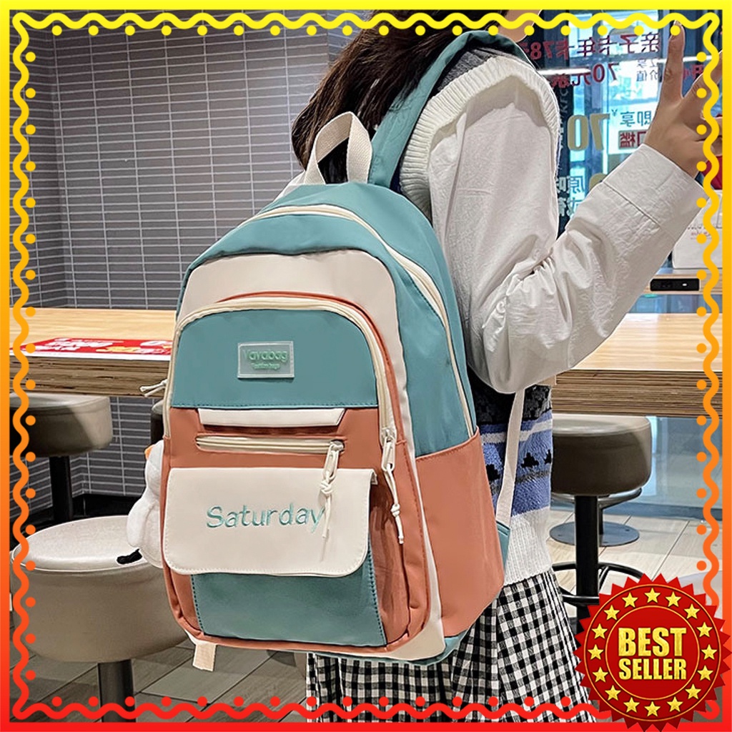 WYK94 Tas Ransel Wanita Pria SATURDAY Sekolah Kuliah Backpack School Impor TKM