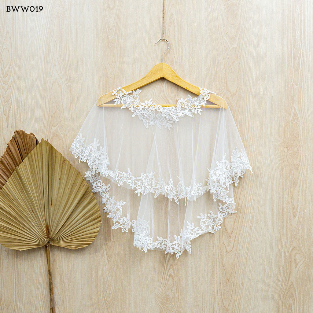 [READY STOCK] BOLERO BROKAT BRIDAL PENGANTIN PESTA WANITA PUTIH BWW019