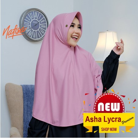 NEW Asha Lycra Eksklusif - Jilbab Syar'i - Instan Bergo - Pet Antem Berkualitas