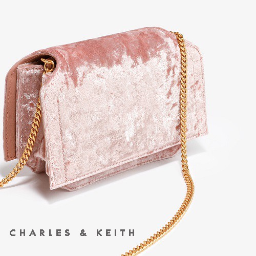 charles and keith velvet bag