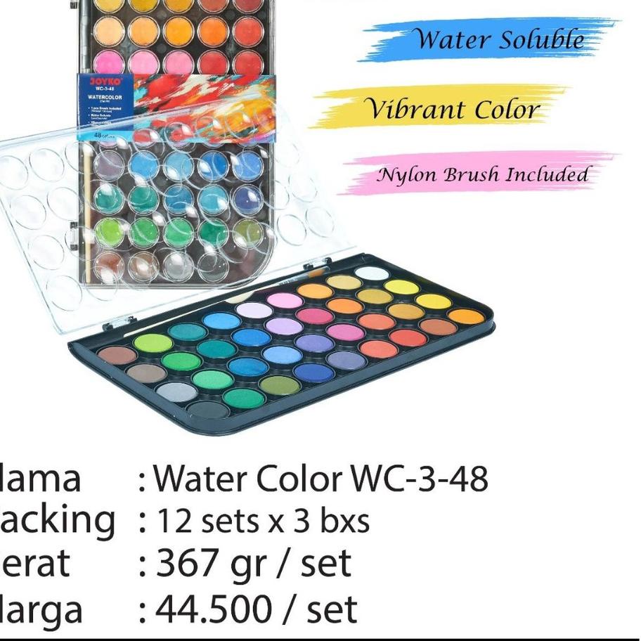 

water color cake wc 03 isi 48 warna joyko cat iar padat 옷