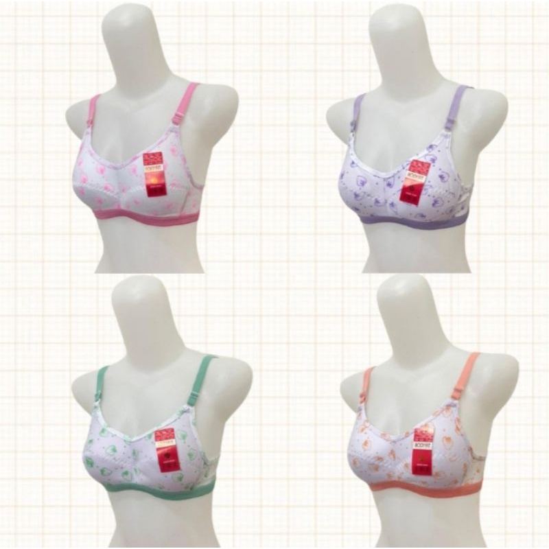 Bh / Bra Sport Remaja Body fit tanpa busa dan kawat Motif