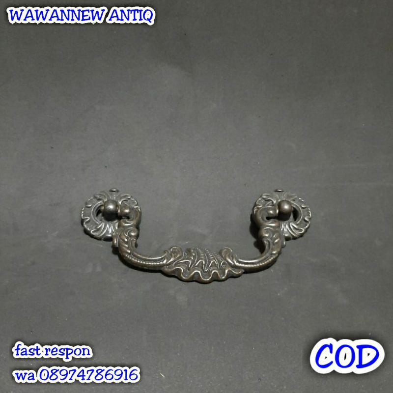 Handle / Tarikan Laci Gagang Lemari Pintu Rumah Kuningan Kitchen Set Motif Ukir 13.3cm