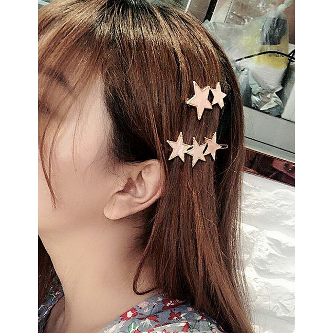 LRC Jepit Rambut Fashion Gold Shell Pentagram Hairpin F65340