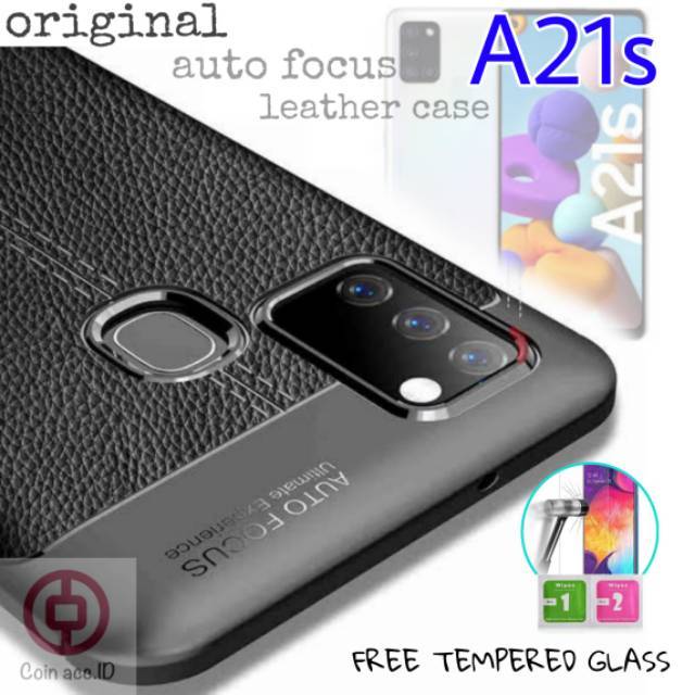 [Readystok] SAMSUNG A21S auto focus soft leather case ORIGINAL [free tempered glass]