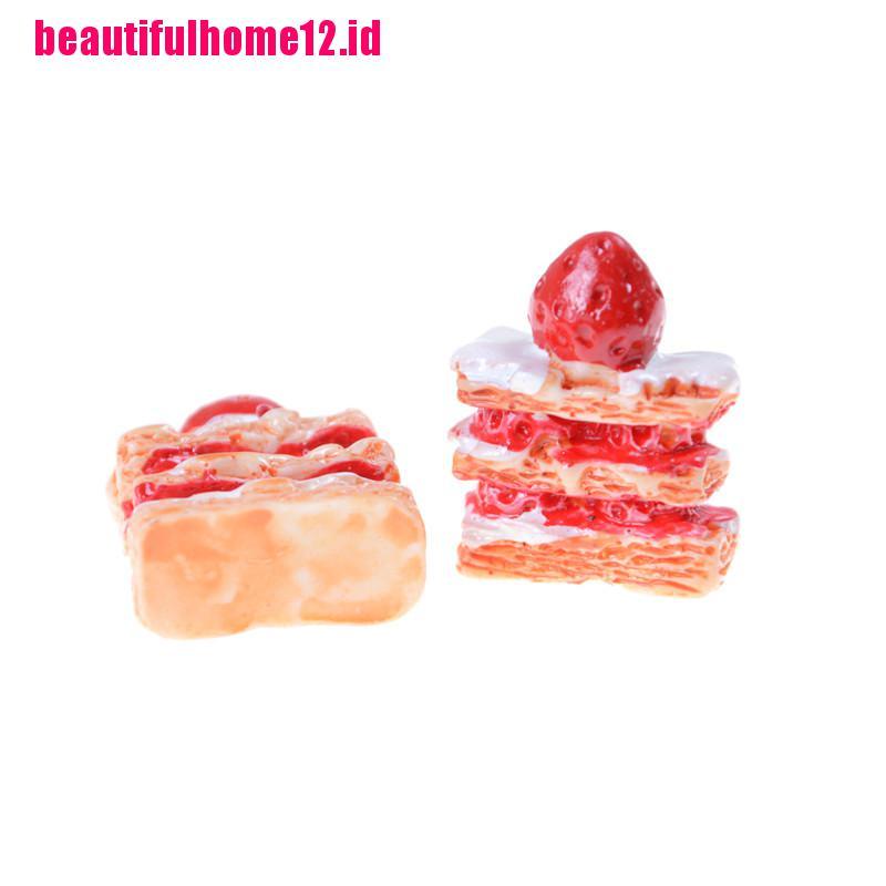 5pcs / Set Mainan Miniatur Kue Krim Strawberry Untuk Dekorasi Rumah Boneka