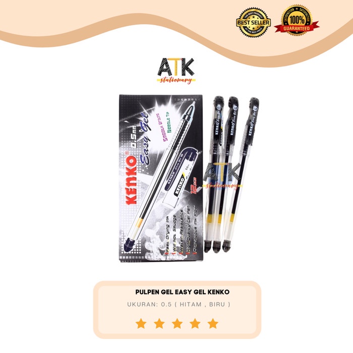 

TULIS-ALAT- PULPEN EASY GEL KENKO 0.5 MM ATK - HITAM -ALAT-TULIS.