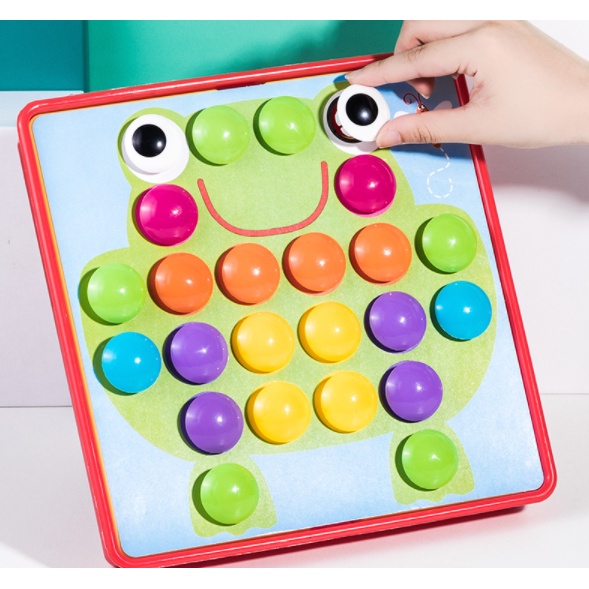 Mainan Edukasi CREATIVE GEOMETRIC BUTTON / Mainan Montessori Toys Rotating Gear / Mainan Anak Mushroom Buttons / Mainan Kancing Geometri / Belajar Bentuk Geometrik Button Idea / Button ART