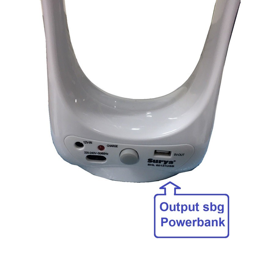 Surya SHL 6013 Plus USB Powerbank Lampu LED Emergency Darurat