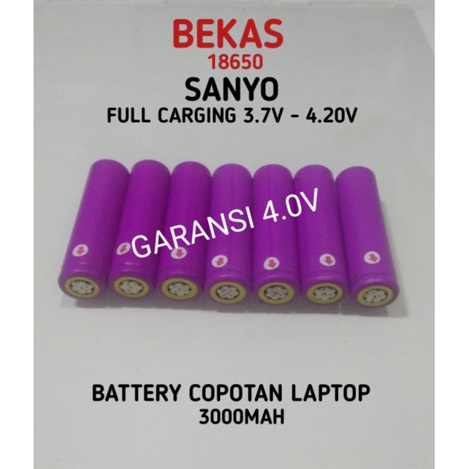 Jual BATERAI 18650 BEKAS COPOTAN LAPTOP / BATERAI BEKAS MURAH ...