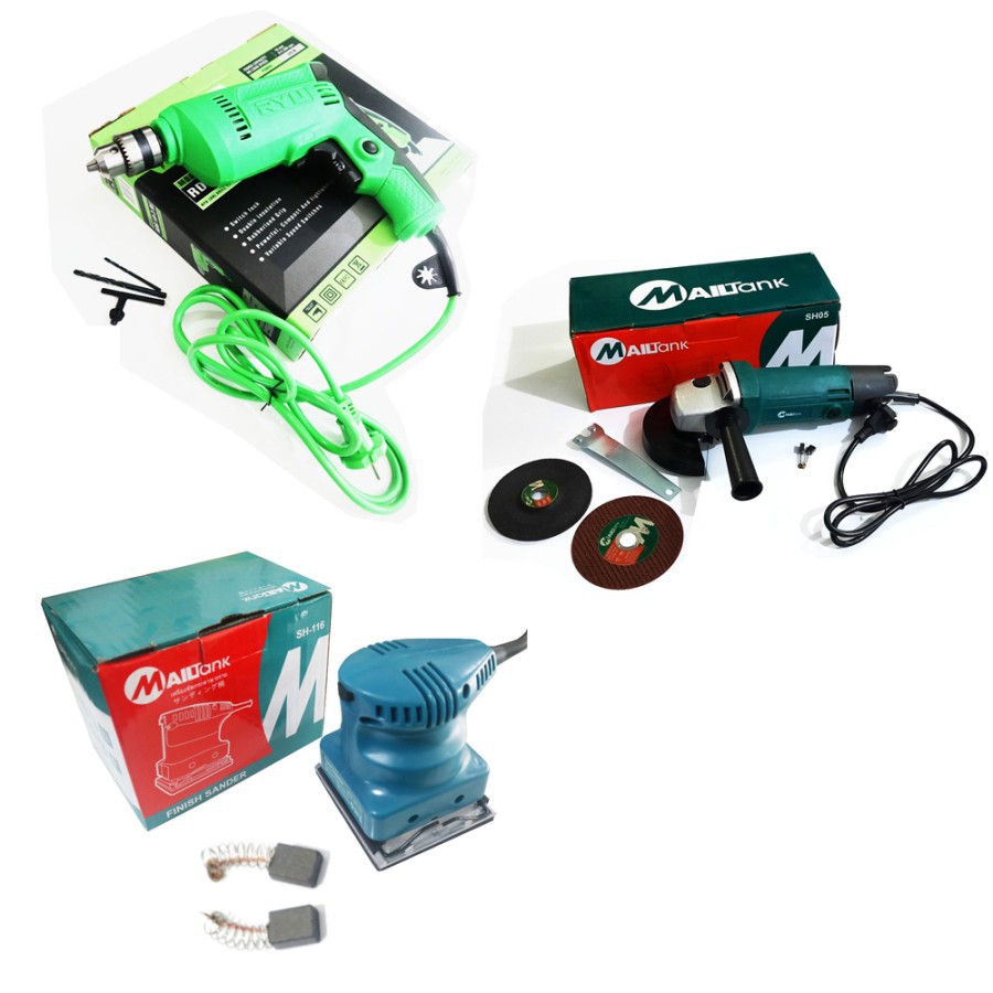 PAKET HEMAT PERKAKAS RYU RDR 10-1RE+MAITANK SH116+GERINDA MAILTANK